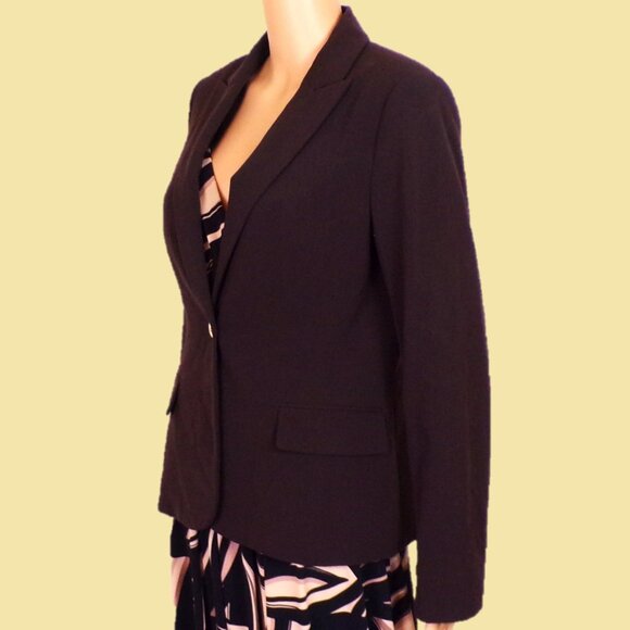CALVIN KLEIN size 8 chocolate-brown blazer polyester/rayon/spandx dry clean only - Picture 10 of 15